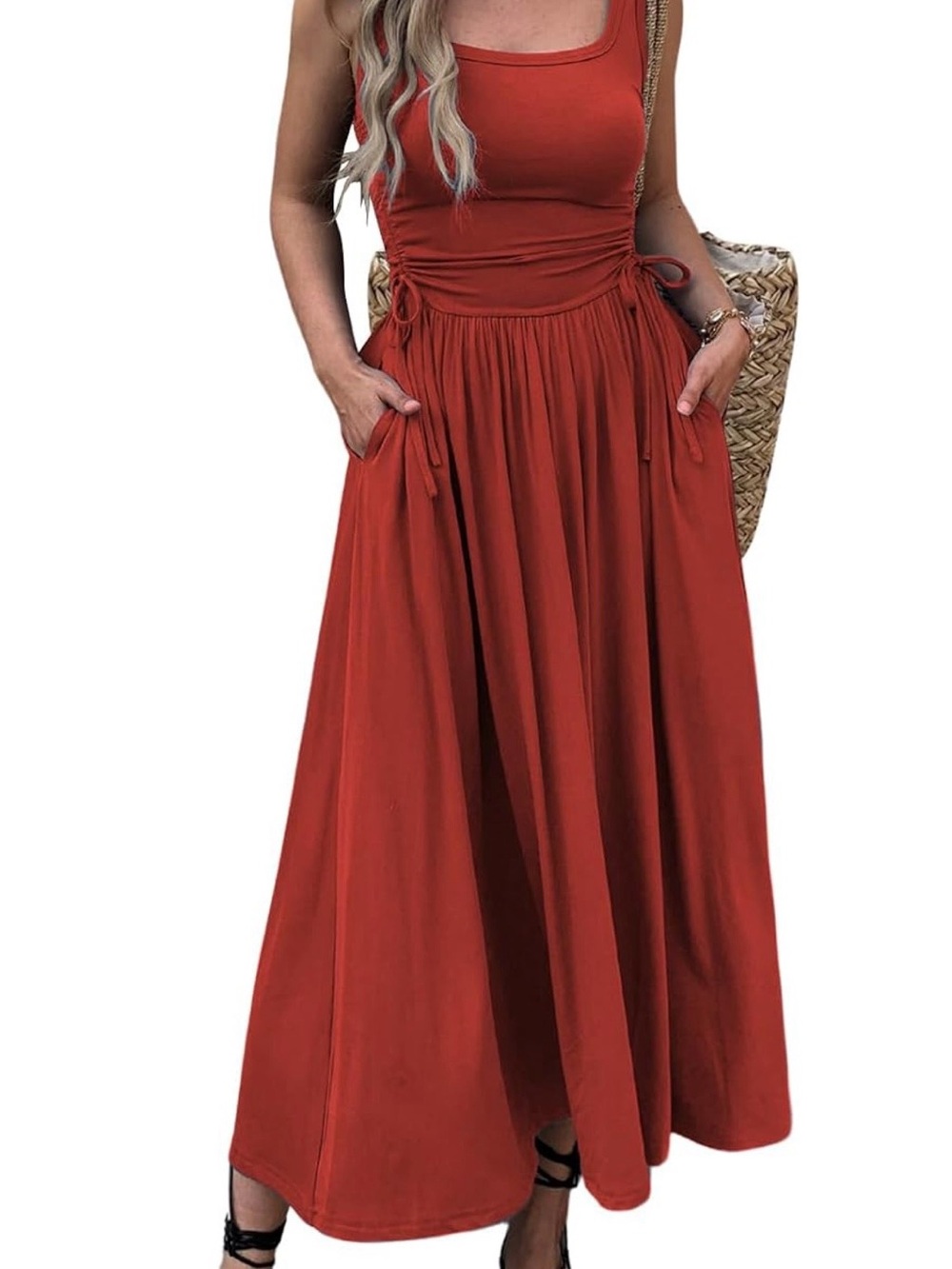 Sleeveless Red Maxi dress